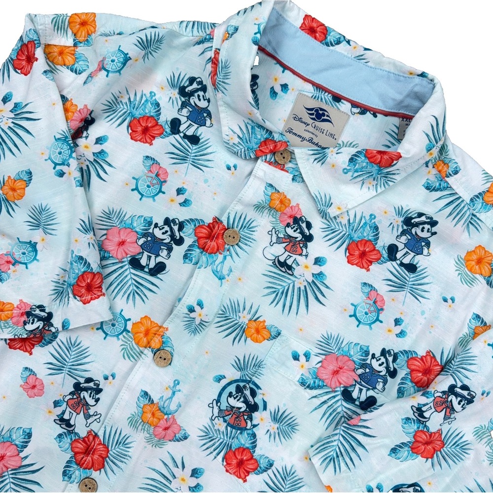 Tommy Bahama Disney Cruiseline Shirt Men XXL 2XL Mickey Mouse Camp Hawaiian